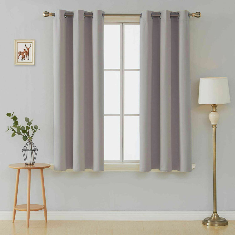 Frasco Blackout Curtain Pair, 116.84cm Width x 137.16cm Drop, Silver