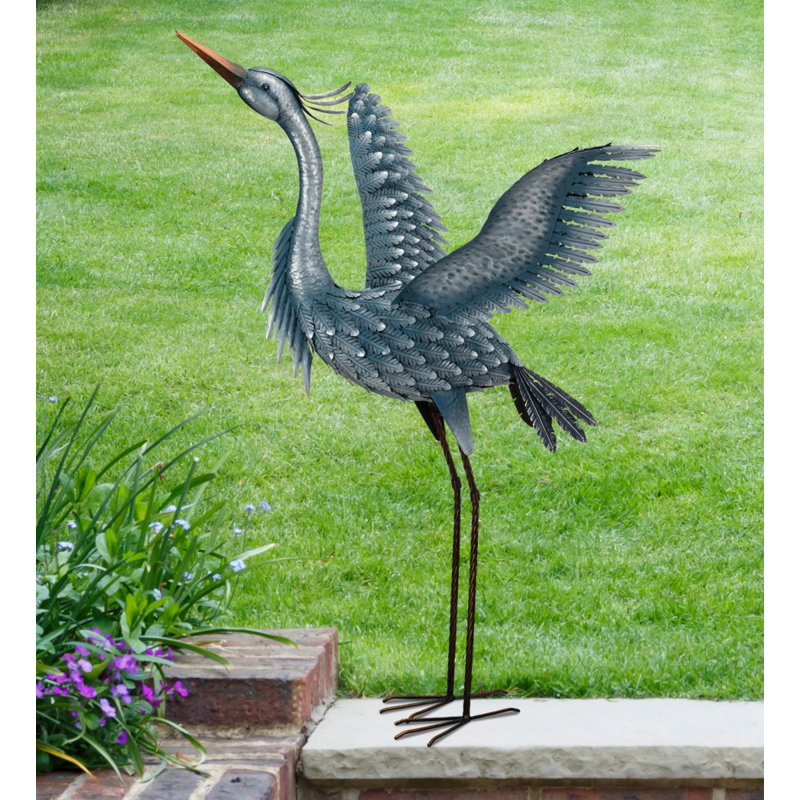 Statue de jardin extérieur en métal fabriqué à la main, H 47 po x l 30,5 po x P 24,5 po