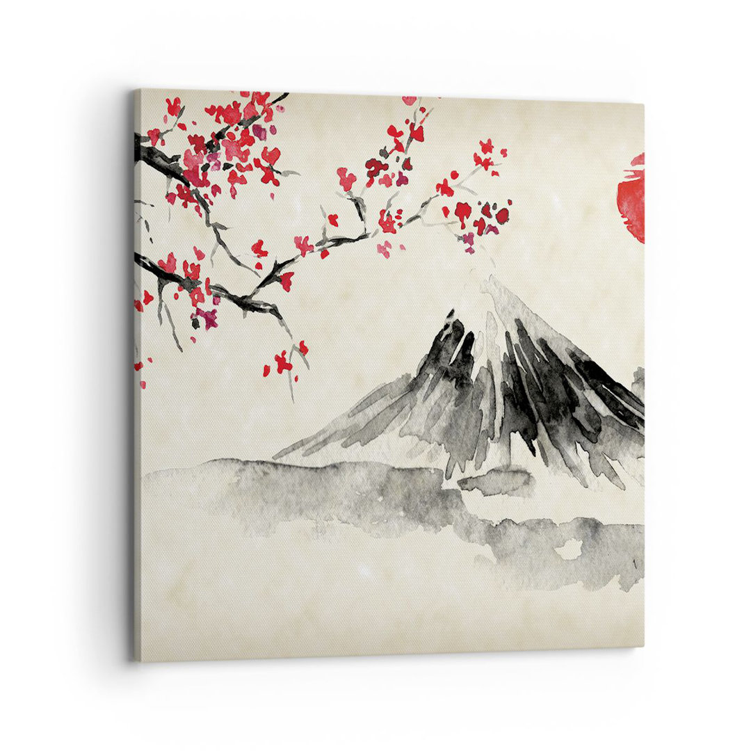 Leinwandbild Aquarell Asiatische Landschaft