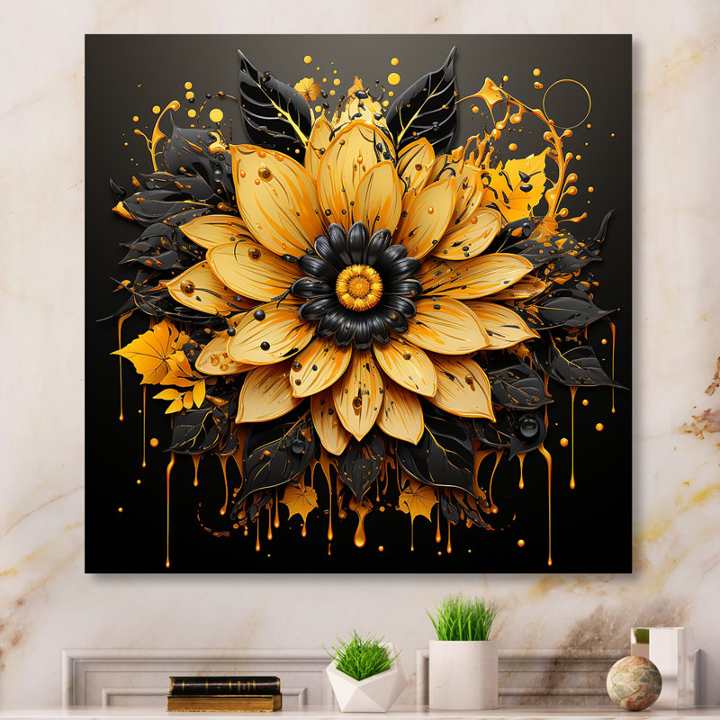 Boho Mandala Flower Tanquility 4 - Boho Mandala, décoration murale en métal, H 16 po x l 16 po