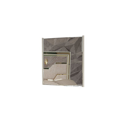 Miroir de style moderne Omari en bois et accents dorés en beige (INCLUT LE MIROIR SEULEMENT)