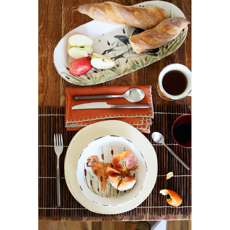 Lastra Handmade Stoneware Appetizer Plate, Linen