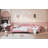 Full Size Upholstered Daybed, Sherpa Fabric Sofabed With Cloud-Shaped Backrest, No Box-Spring Needed, Pink-357622453