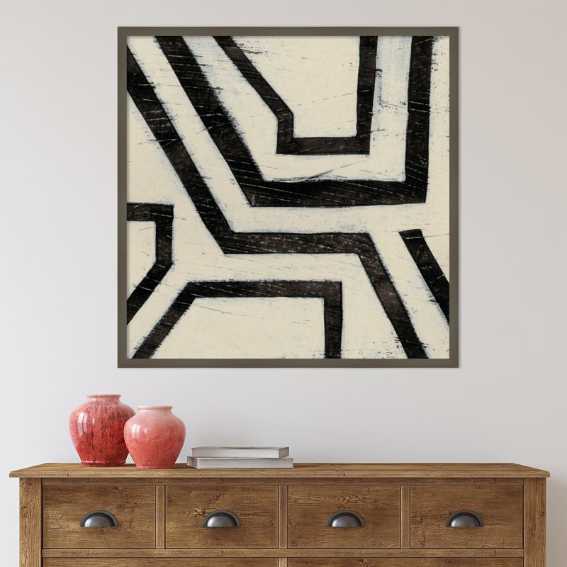 Hieroglyph III by June Erica Vess, 33" H x 33" W, Black Framed