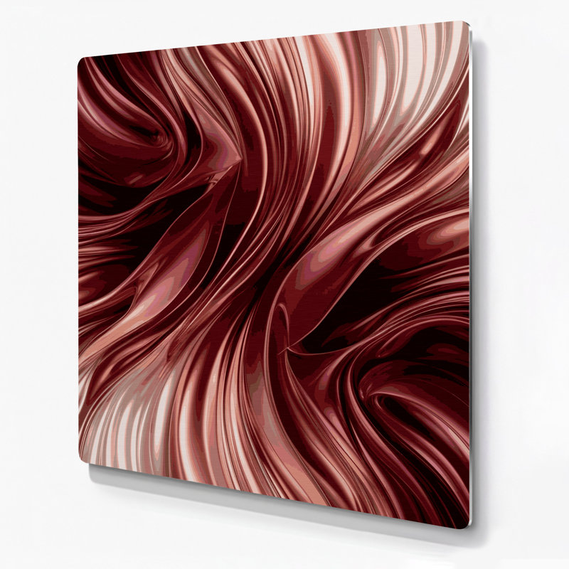 Gradient Abstract 62, art mural en métal rouge, H 16 po x l 16 po