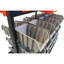 35.5" W x 19.75" D x 48.5" H Dual Sided Rolling Bin Rack