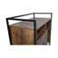 Enclos pour bac à litière avec étagères de rangement ouvertes et tapis à griffer intégré, structure en métal, brun rustique