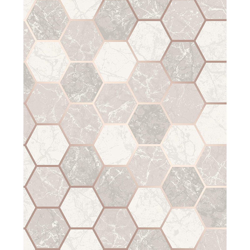 Radium 10m x 52cm Wallpaper Roll, Rose Gold