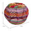 Brevan 30cm Wide Round Striped Pouffe Ottoman