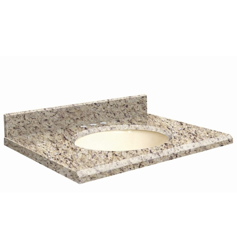 Dessus de salle de bain simple 49 po meuble-lavabo, Biscuit, Vert Uba, Centré de 8 pouces