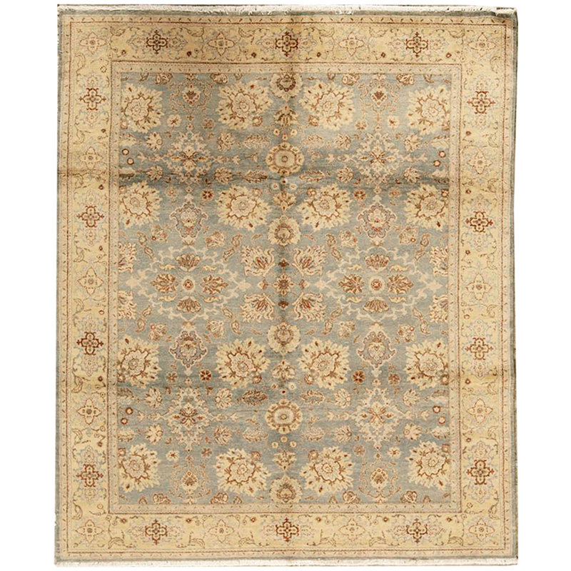 Sona Wool Oriental Area Rug in Blue/Gold/Gray