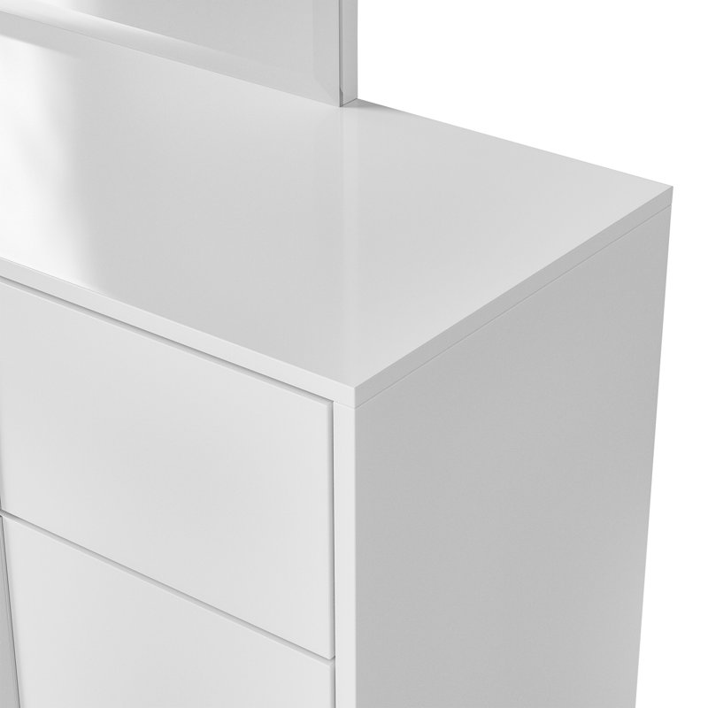 Duckworth 6-Drawer Dresser With Mirror, White