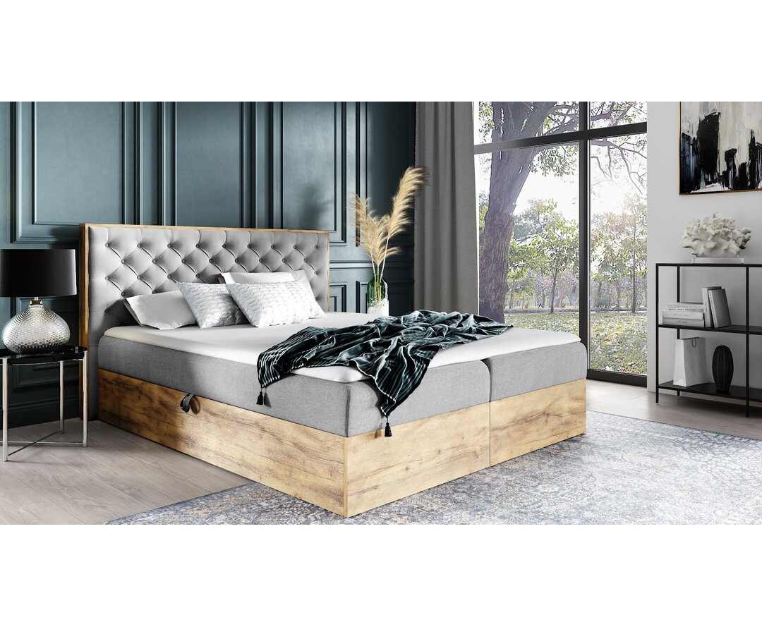 Boxspringbett Vanalstyne mit Topper und Bettkasten