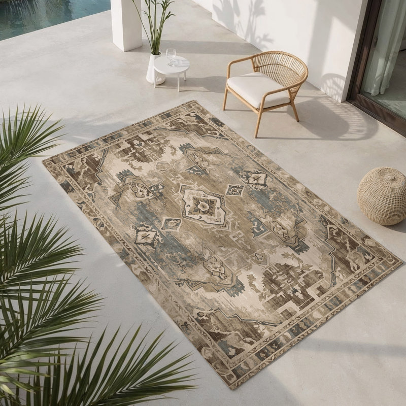 Historic Threads Indoor And Outdoor Area Rug, Rectangle 9' x 12'