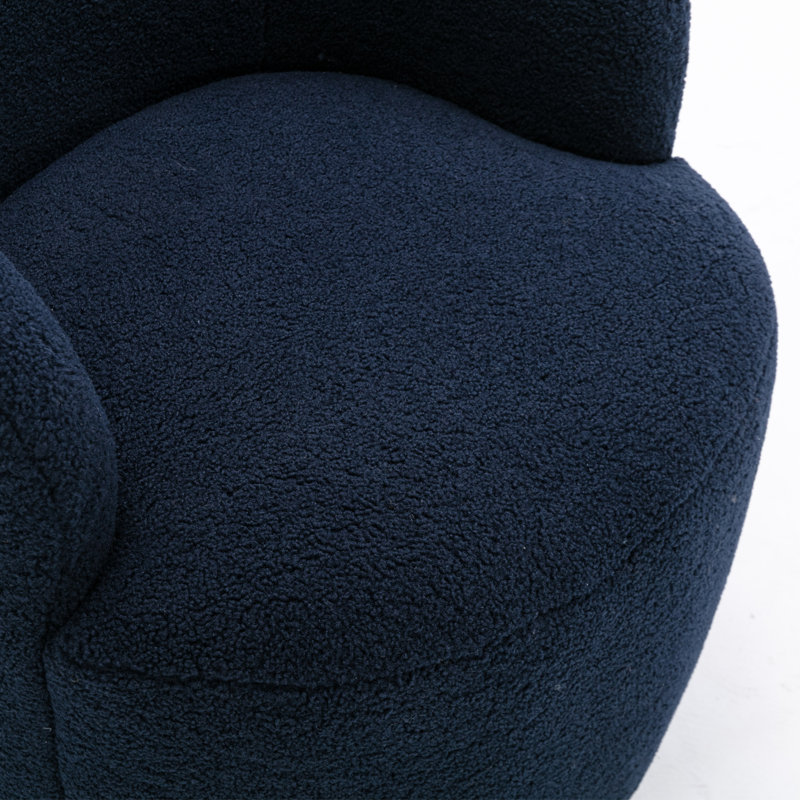 Aubrin Upholstered Swivel Armchair, Blue