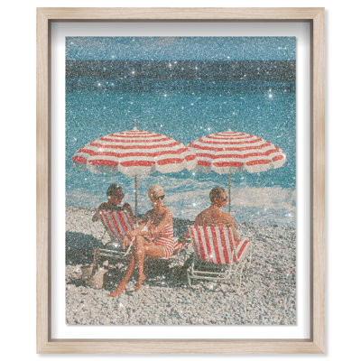 Retro Beach Bliss III Shadowbox Landscape & Nature Print by Oliver Gal, Black Frame, 16 x 20