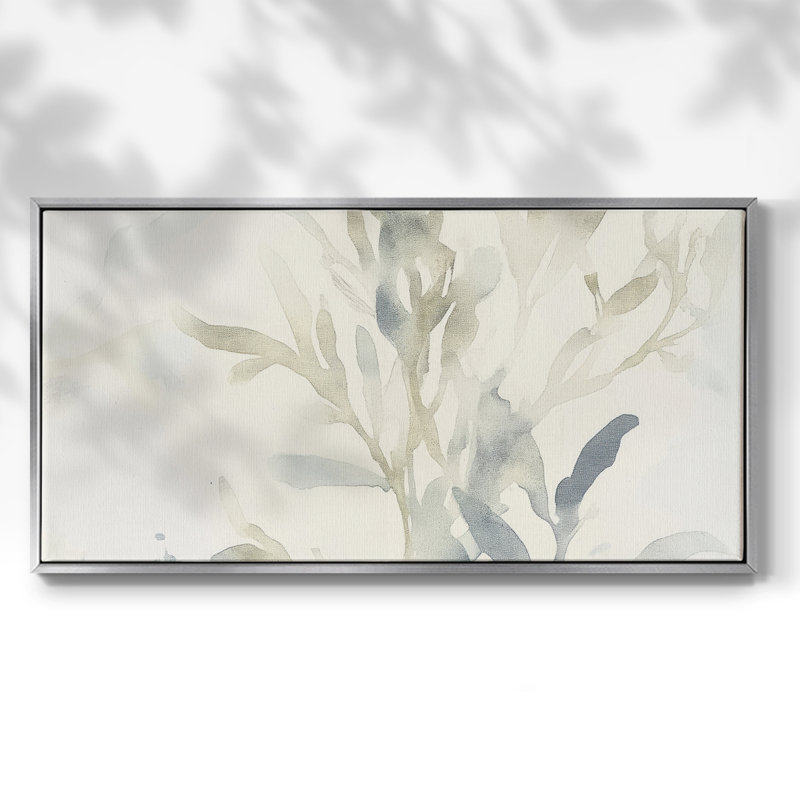 Série abstraite-Dxxviii - Toile tendue avec châssis encadré - Prêt à être accroché, H 17 po x l 41 po, Argent argent