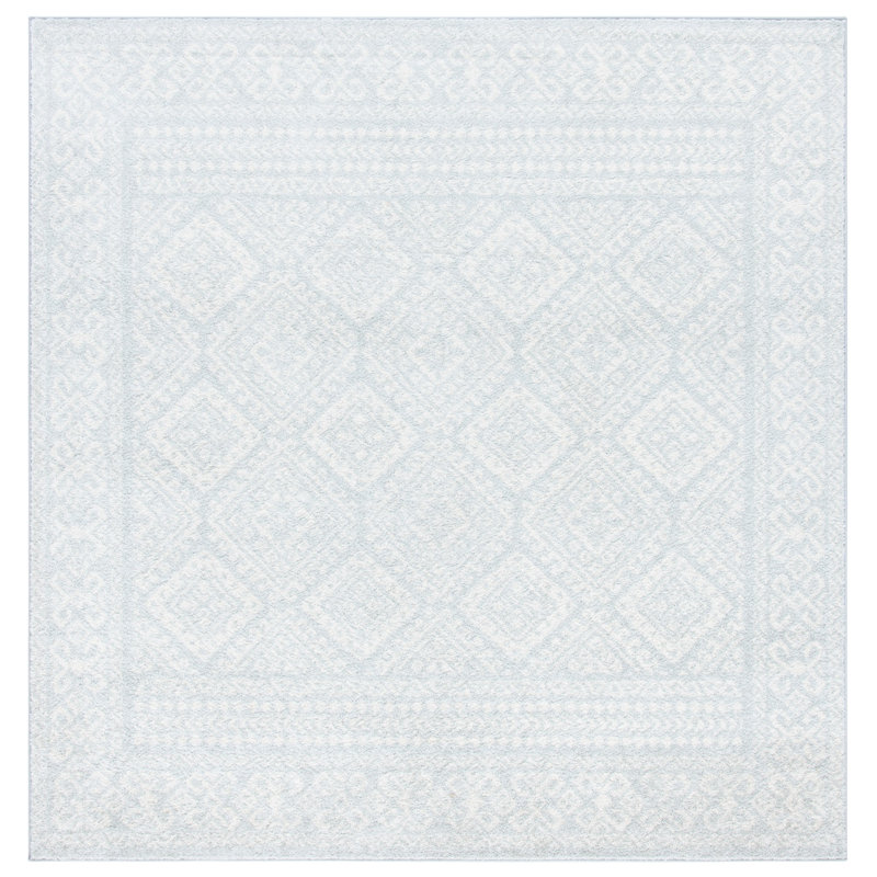 Lorenco Power Loom LightGray/Ivory Rug, Square 8'