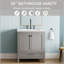 Meuble-lavabo de salle de bain 30 po avec lavabo et comptoir en marbre-1290323205