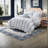 Blue Full Queen Bedding Sets, Microfiber Ruffle Comforter, Romantic Bedroom