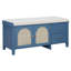 Banc à chaussures, banc à chaussures rétro avec rangement et coussin, banc à chaussures avec 2 tiroirs et 2 portes en rotin pour le vestibule-117250363
