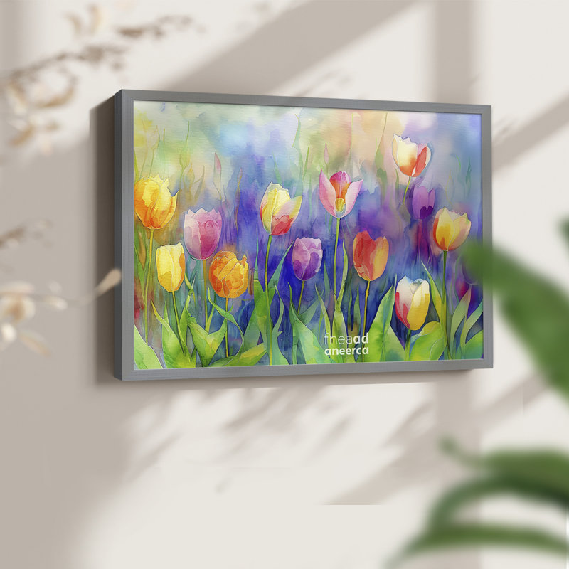 Floral Series-CXXXII -Framed Print - Restickable, H 8 po x l 10 po, Gris