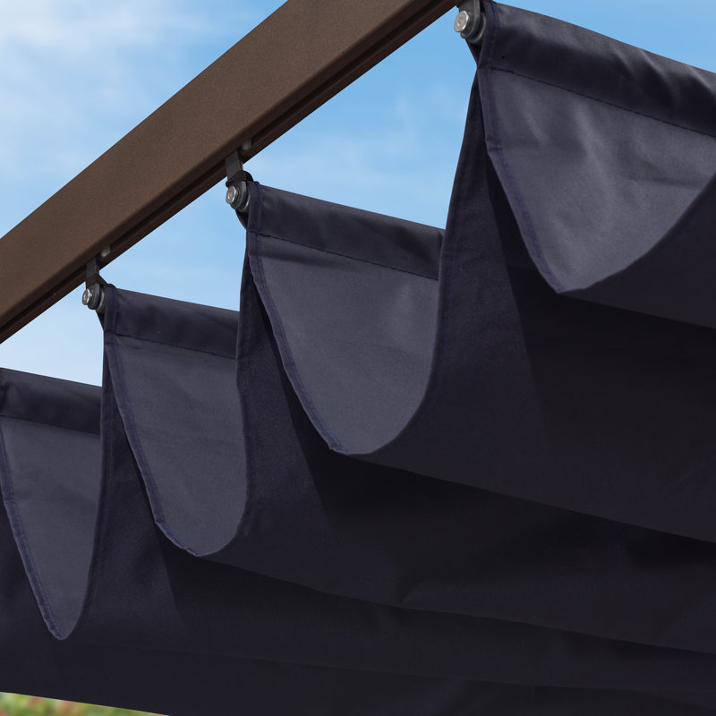 PURPLE LEAF Pergola Shade Cover for 10' X 10' Deck Porch Outside Outdoor Retractable Durable Fabric Canopy Replacement Top Only,Navy Blue