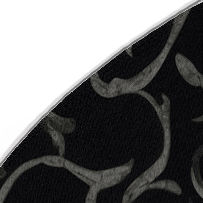 Black Elegance Indoor And Outdoor Area Rug, Round 5'