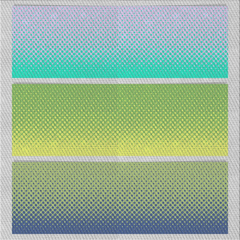 Tapis vert / jaune Power Loom, Carré 3 pi