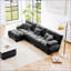 Luxury Modular Sectional Sofa Couch, Oversized L Shaped Cloud Couch For Living Room, Deep Seat With Convertible Ottoman, Chenille Grey