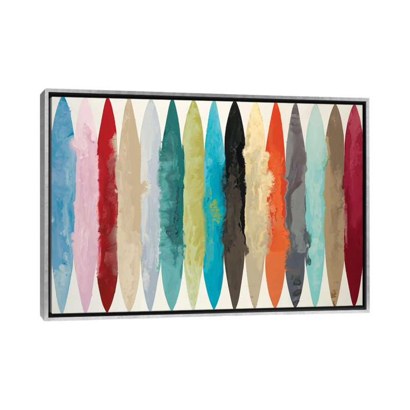 « EBB & Flow » par Randy Hibberd-impression, Pas de tapis, H 26 po x l 40 po x 1,5 po, Toile avec cadre argenté