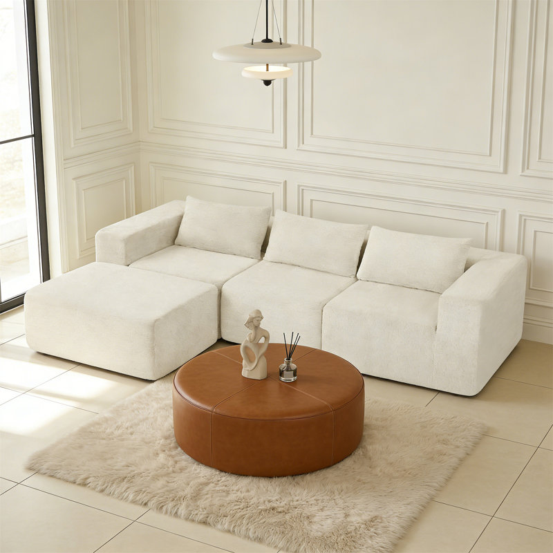 Canapés modulaires compressés 107 po (kaki), Tissu kaki