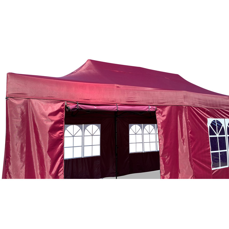6m x 7.62m Steel Pop-Up Gazebo, Bordeaux