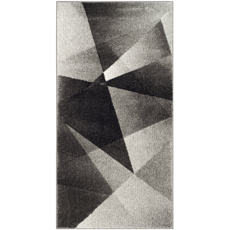 Tapis gris / noir Asumi, Rectangle 2 pi 3 po x 4 pi