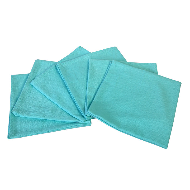 Hann Cotton Embroidered Square Napkin, Mint