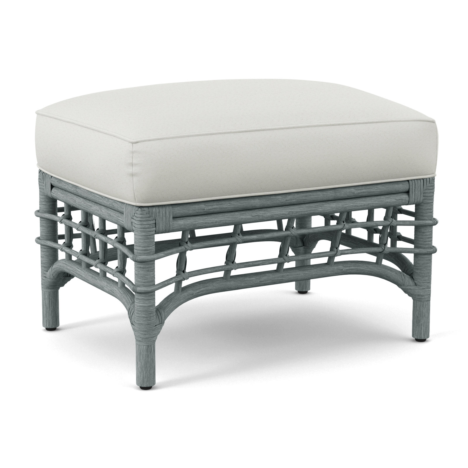 Luca Upholstered Ottoman, Oslo Ivory; 0820-91, Celery
