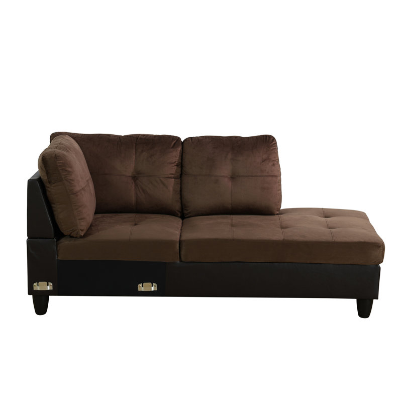 Laurana 2 - Piece Upholstered Sectional, Chocolate Velvet