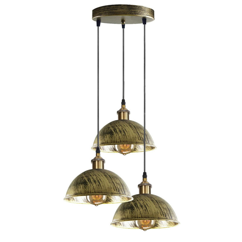 URBNLIVING 3 - Light Kitchen Island Pendant, Brushed Brass