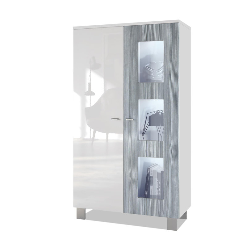 Display Cabinet, Avola anthracite/White, With