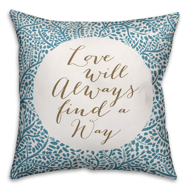 Alvara love trouvera toujours une housse de coussin, 16 po x 1 po, Bleu