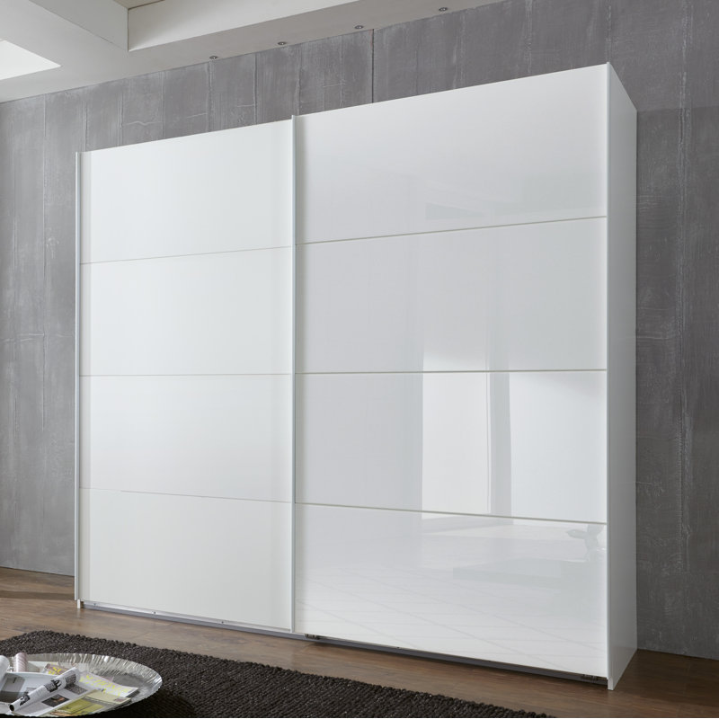 Amdi 2 Door Wardrobe, White, 210cm H x 270cm W x 65cm D