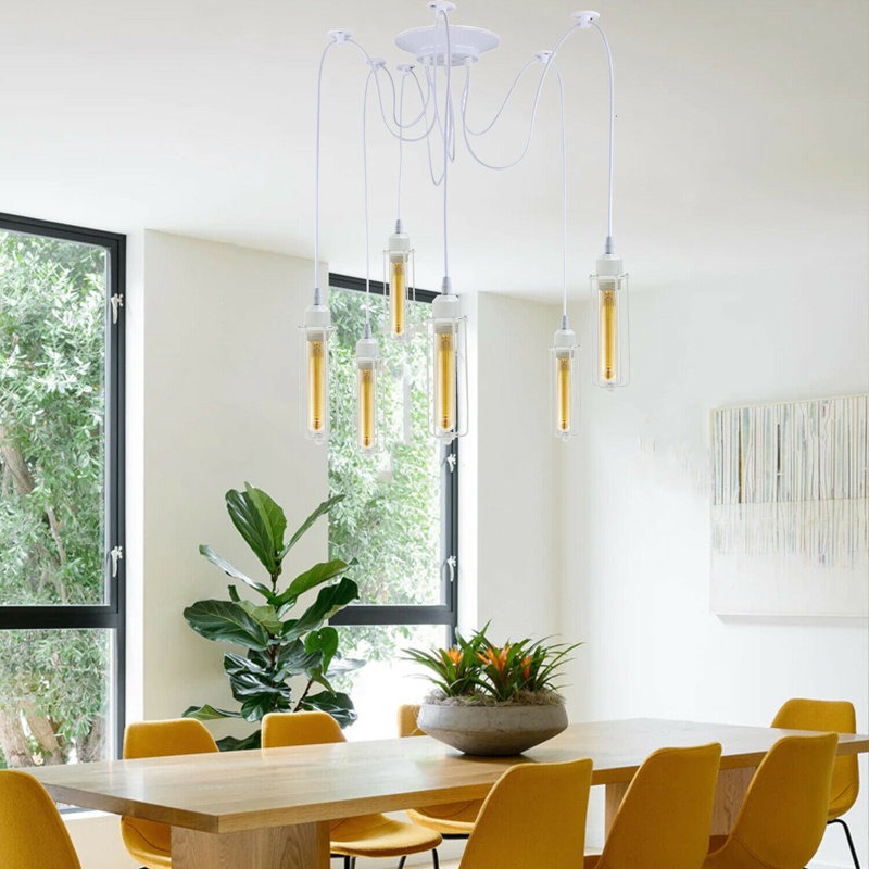 Gurdon 6 - Light White Cluster Pendant
