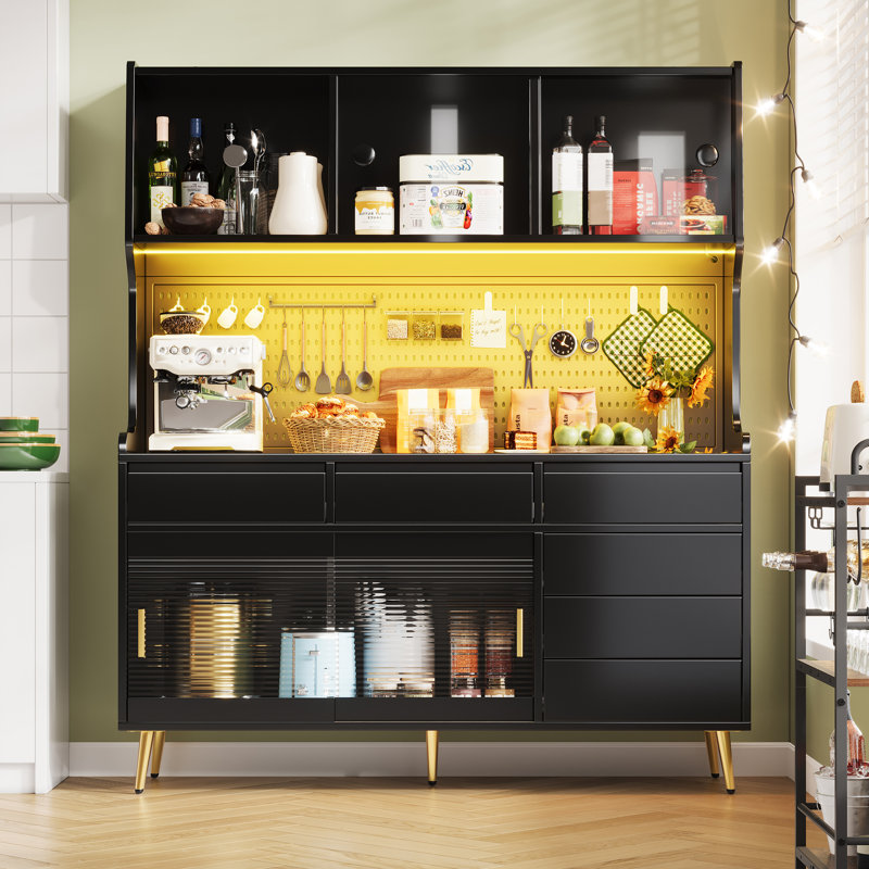 171cm Kitchen Pantry, Black