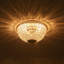 3-Light Antique Brass Crystal Bowl Flush Mount