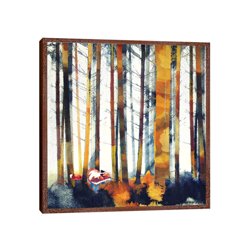 Autumn Hunt - Print on Canvas, Classic Brown Wood Framed, 66.04 cm H x 66.04 cm W