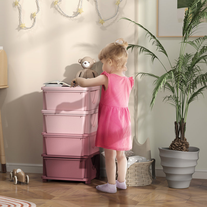 Unité de rangement à 3 niveaux pour enfants, organisateurs de jouets et rangement avec commode à tiroirs pour chambre d'enfant