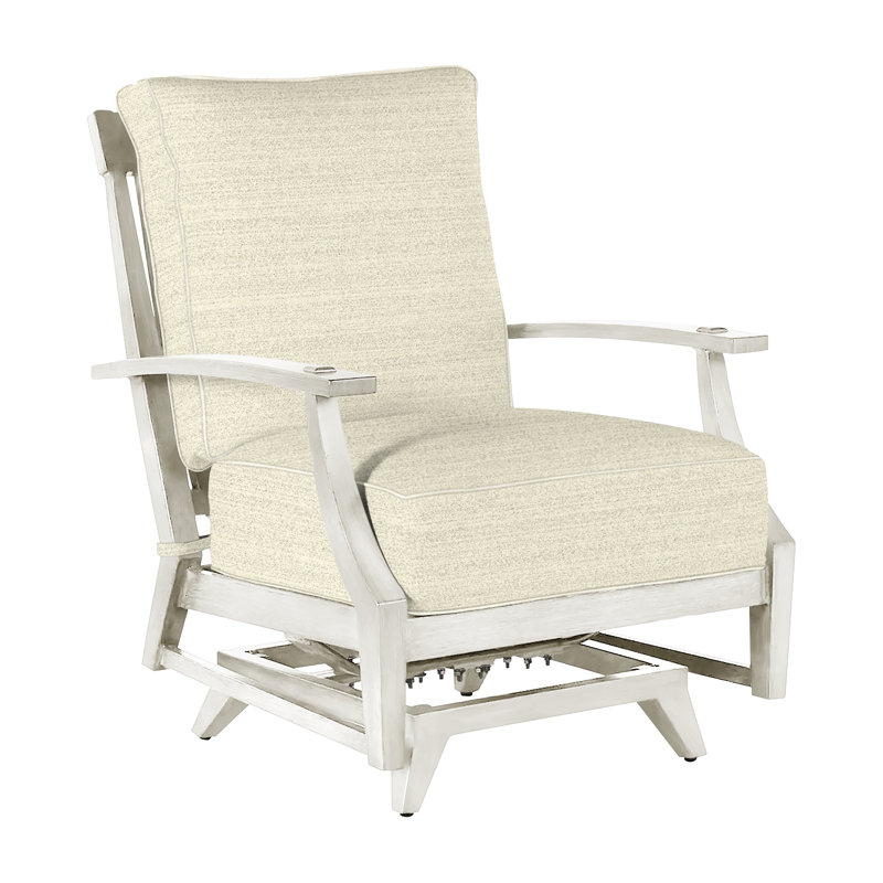 Croquet Patio Chair with Cushions, Welt, Oyster, Natural White