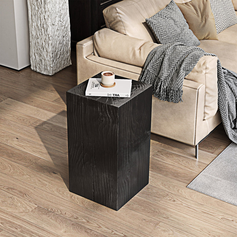 Table d'appoint intérieure / extérieure, Noir, H 27,77 po x l 14,52 po x P 14,52 po