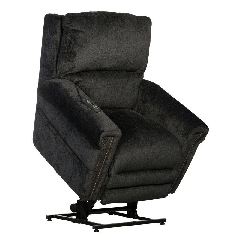 Fauteuil inclinable électrique standard en chenille de 38 po Warner, Appui-tête réglable, Chenille brun
