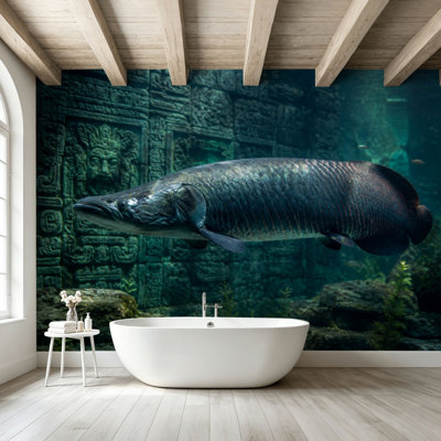Papier peint adhésif autocollant Arapaima plus gros poissons d'eau douce océanarium